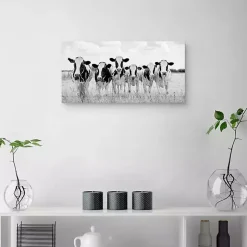 Kirklands Home Grazing Cow Monochrome Canvas Art Print, 35x17 in. Sale