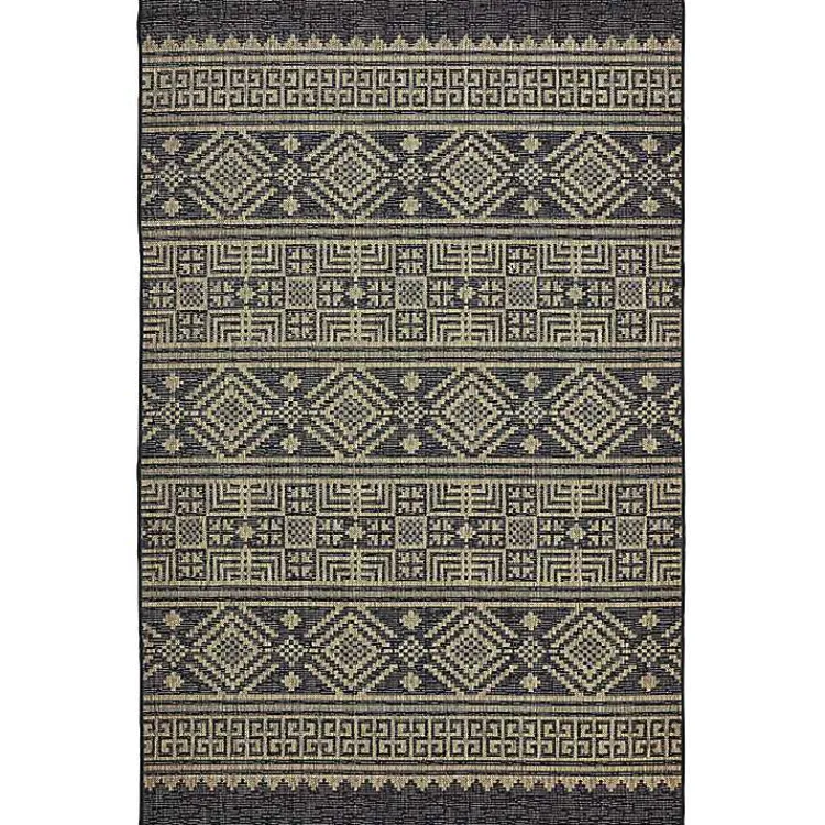 Kirklands Home Greek Key Sun Shower Outdoor Area Rug, 5x8 Discount