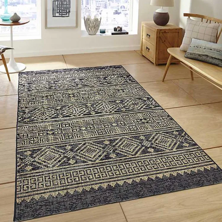 Kirklands Home Greek Key Sun Shower Outdoor Area Rug, 5x8 Discount