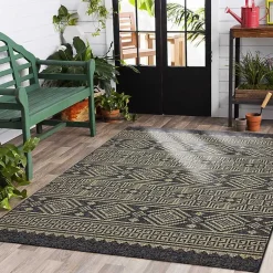 Kirklands Home Greek Key Sun Shower Outdoor Area Rug, 7x9 Hot