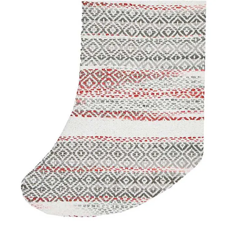 Christmas Stockings & Stocking Holders>Kirklands Home Green & Red Patterned Stripe II Stocking