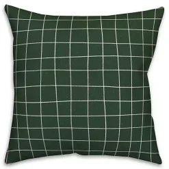 Kirklands Home & White Grid Indoor/Outdoor Pillow Green Clearance