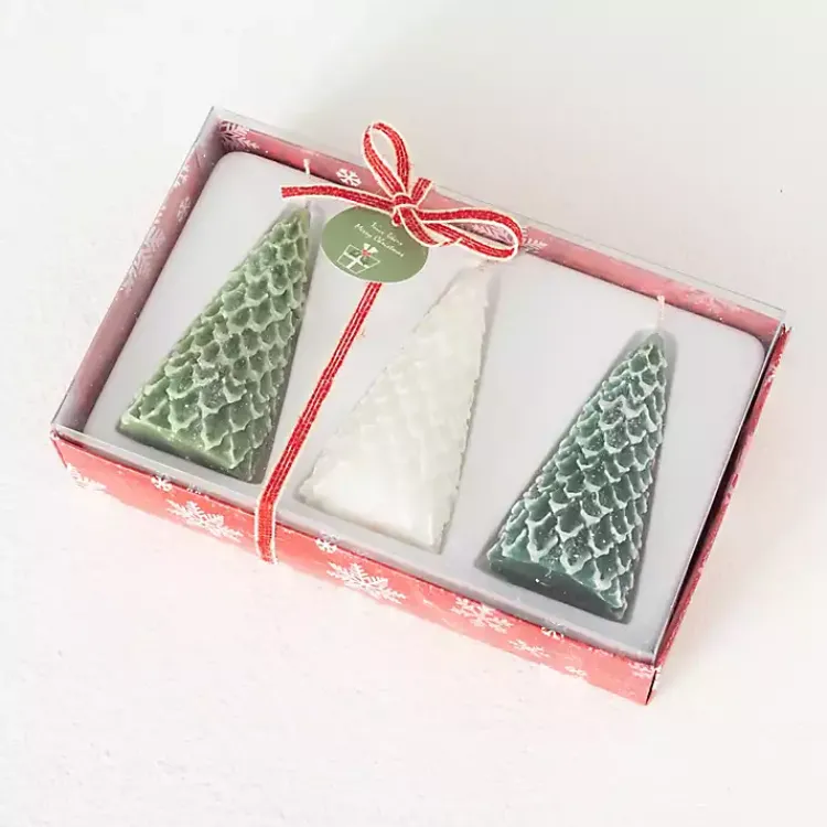 Christmas Decorations>Kirklands Home Green & White Pine Tree Candle Set