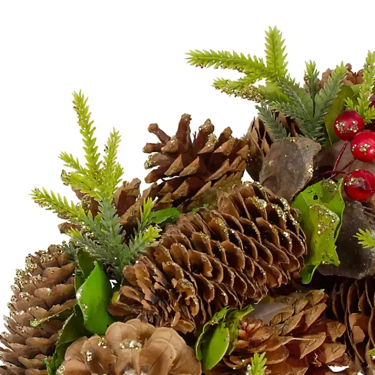 Wreaths>Kirklands Home Green and Brown Pinecone Mini Wreath