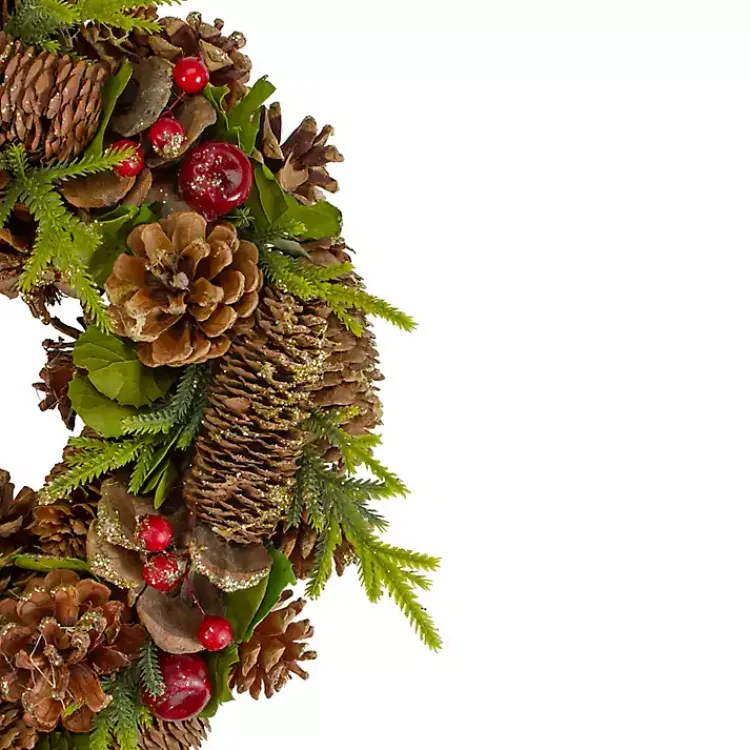 Wreaths>Kirklands Home Green and Brown Pinecone Mini Wreath