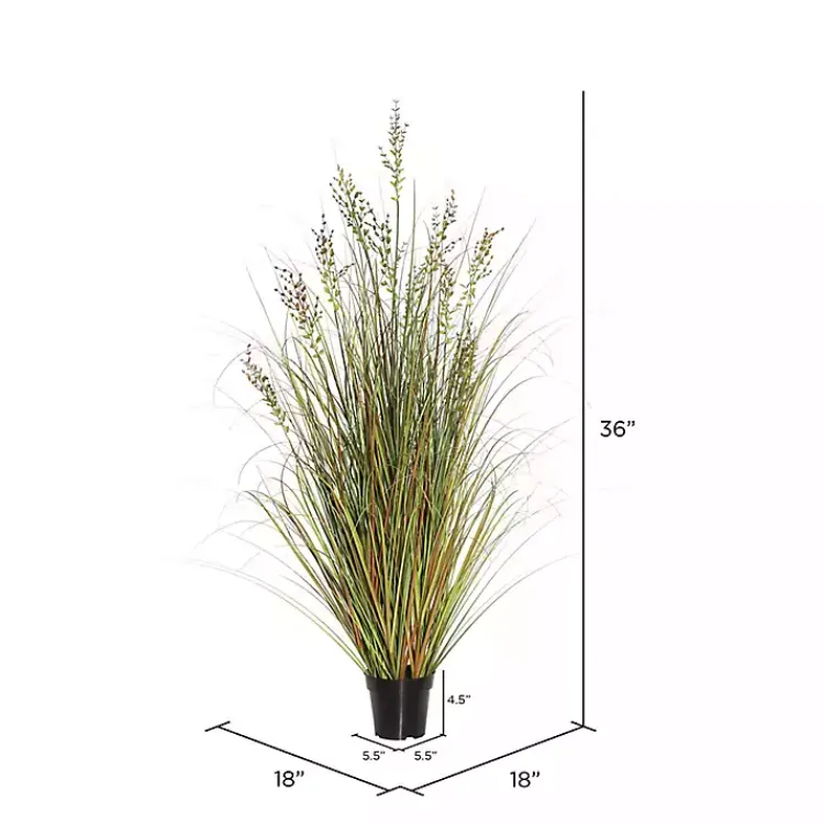 Trees & Topiaries>Kirklands Home Green and Brown Potted Grass, 36 in.