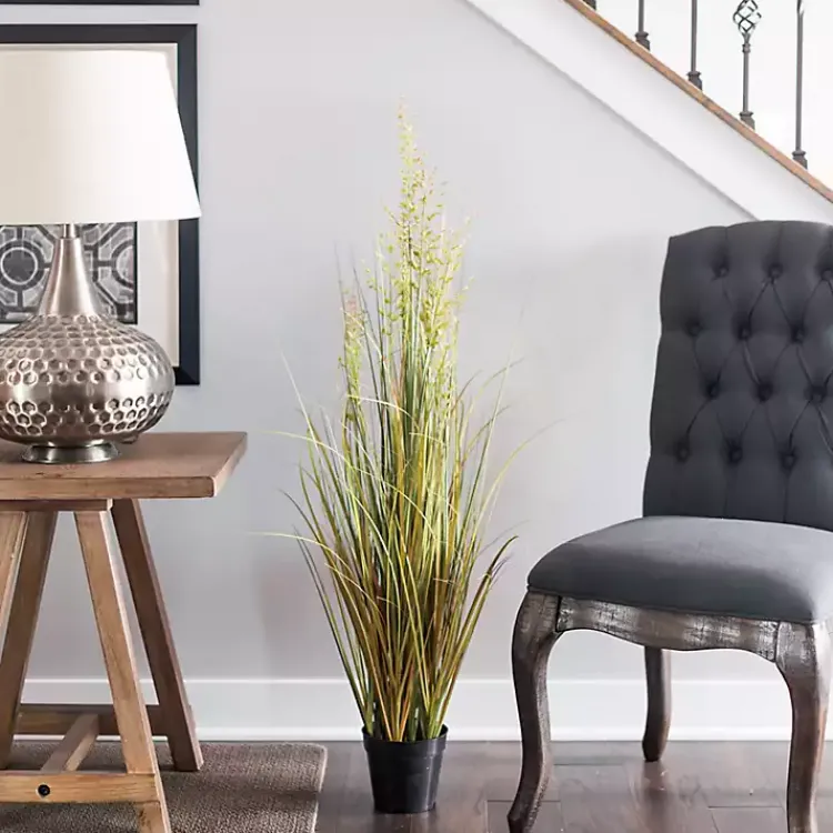 Trees & Topiaries>Kirklands Home Green and Brown Potted Grass, 36 in.