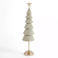 Christmas Decorations>Kirklands Home Green and Gold Tiered Christmas Tree, 23 in.