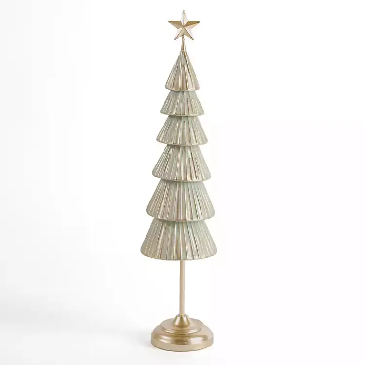 Christmas Decorations>Kirklands Home Green and Gold Tiered Christmas Tree, 23 in.