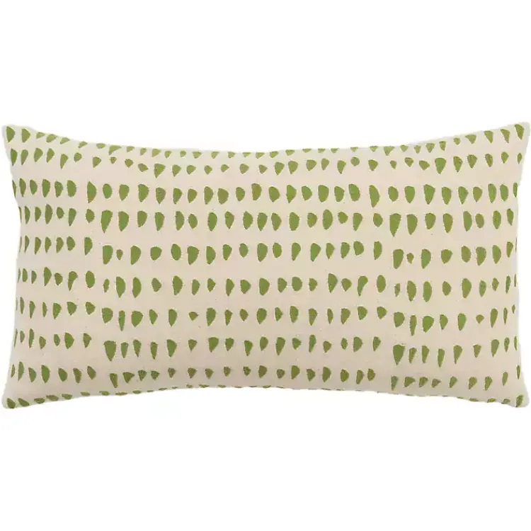 Pillows>Kirklands Home Green and Natural Animal Patterned Lumbar Pillow