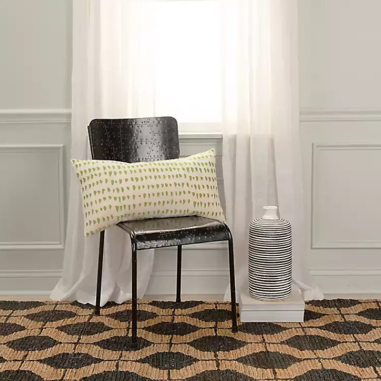 Pillows>Kirklands Home Green and Natural Animal Patterned Lumbar Pillow