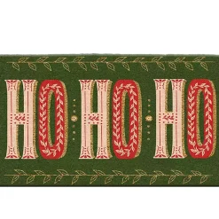 Outdoor Christmas Decorations>Kirklands Home Green and Pink Ho Ho Ho Doormat