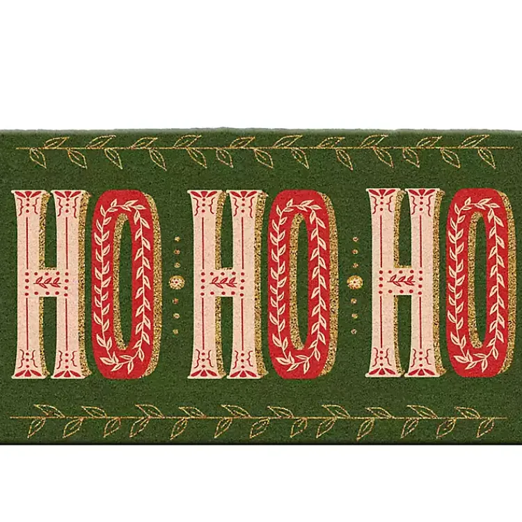 Outdoor Christmas Decorations>Kirklands Home Green and Pink Ho Ho Ho Doormat