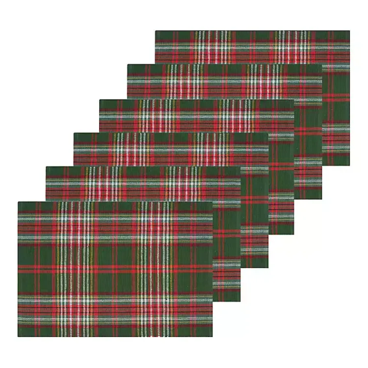 Christmas Dining & Entertaining>Kirklands Home Green and Red Axel Plaid Placemats, Set of 6