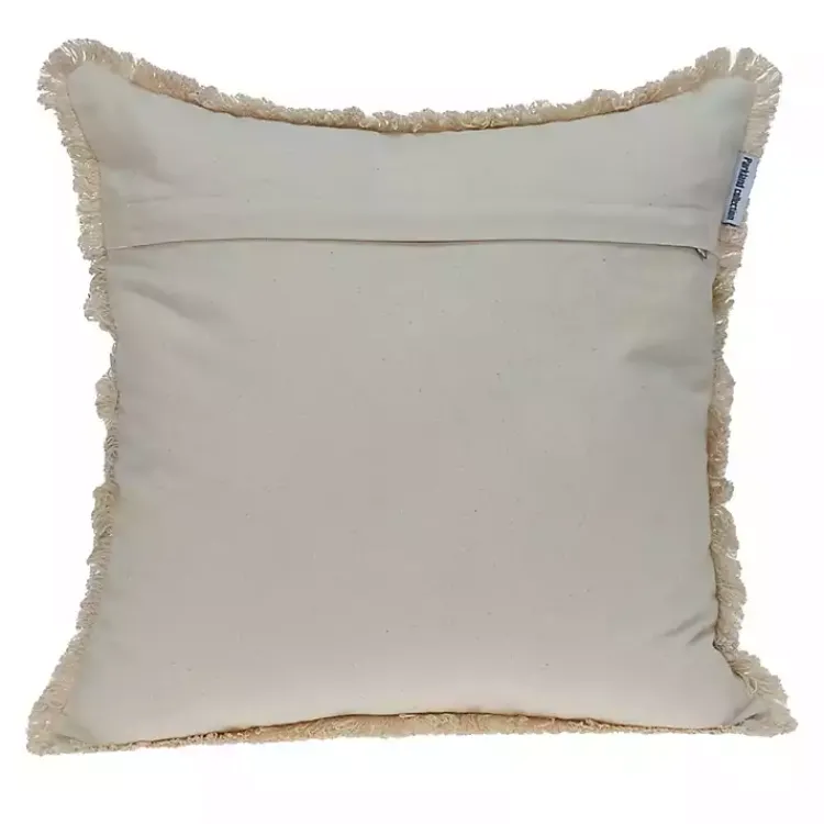 Pillows>Kirklands Home Green and Tan Medallion Fringe Pillow