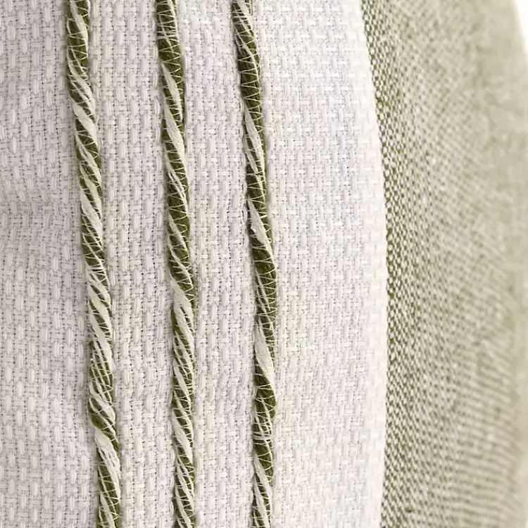 Pillows>Kirklands Home Green and White Block Loop Throw Pillow