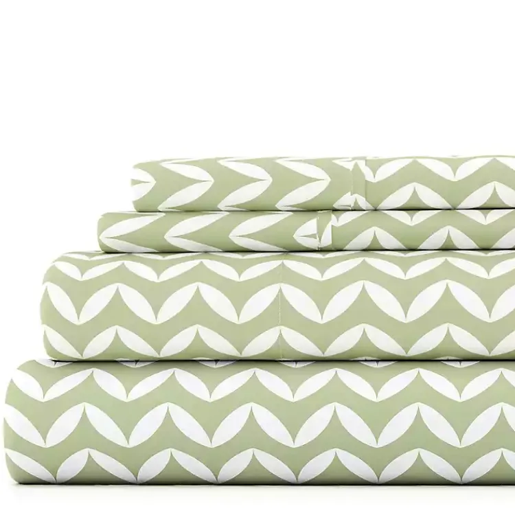 Kirklands Home Green and White Chevron 3-pc. Twin Sheet Set Online