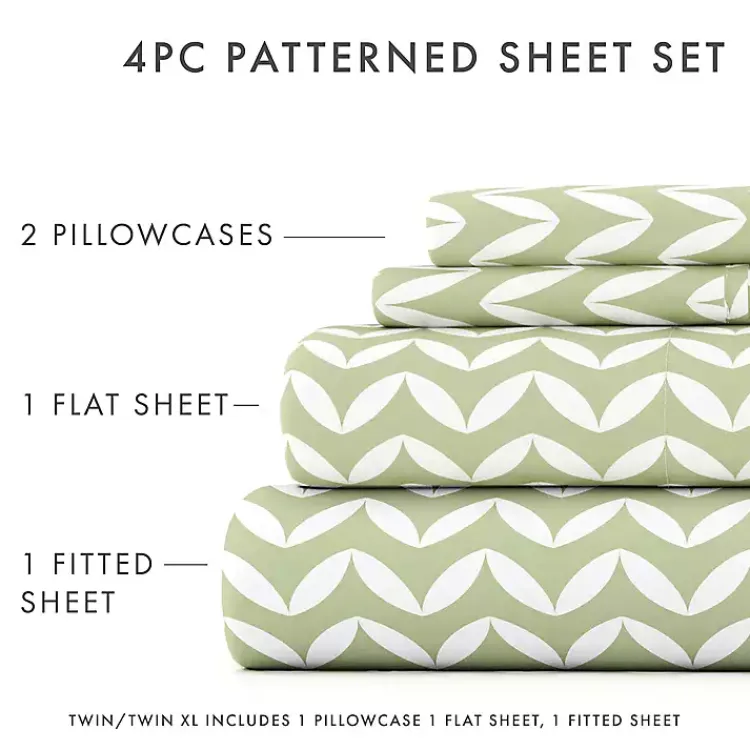 Kirklands Home Green and White Chevron 3-pc. Twin Sheet Set Online