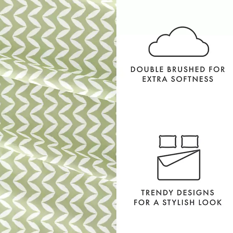 Kirklands Home Green and White Chevron 3-pc. Twin Sheet Set Online