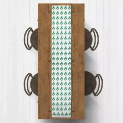 St Patricks Day Decorations>Kirklands Home Green and White Clover Grid Table Runner, 90 in.