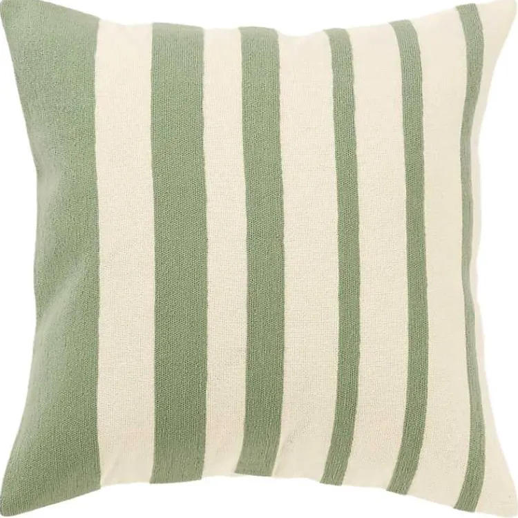 Pillows>Kirklands Home Green Asymmetrical Linear Throw Pillow