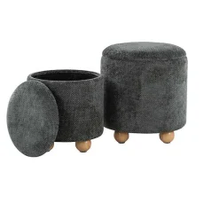 Kirklands Home Bacci Nesting Ottomans, Set of 2 Green New