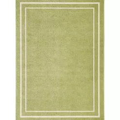 Kirklands Home Green Bordered Indoor/Outdoor Area Rug, 5x7 Outlet