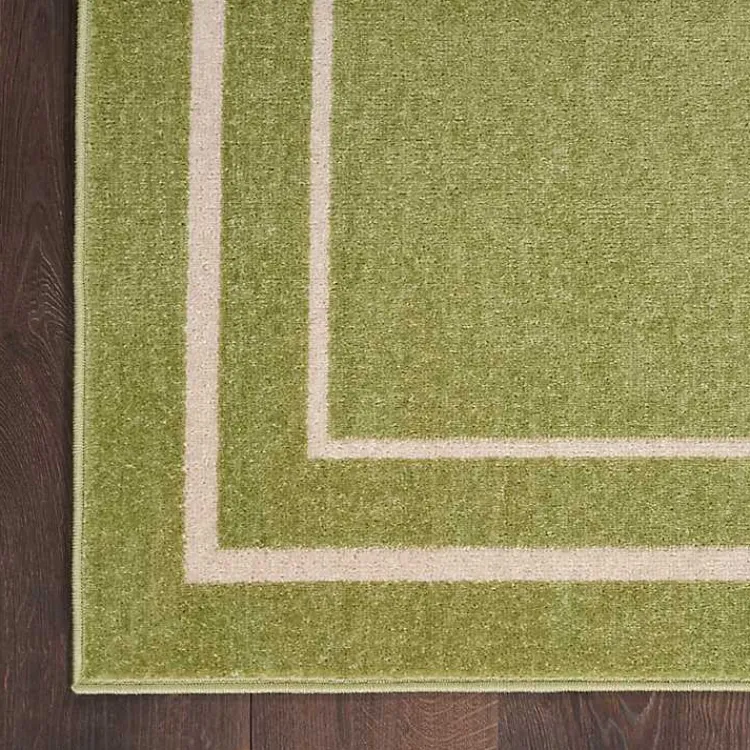 Kirklands Home Green Bordered Indoor/Outdoor Area Rug, 5x7 Outlet