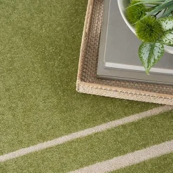 Kirklands Home Green Bordered Indoor/Outdoor Area Rug, 6x9 Best