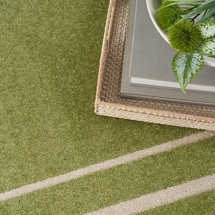 Kirklands Home Green Bordered Indoor/Outdoor Area Rug, 6x9 Best