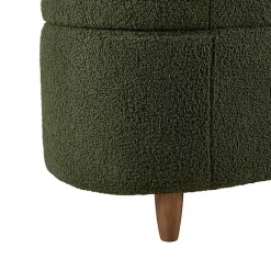 Kirklands Home Boucle Flip-Top Storage Bench Green Clearance