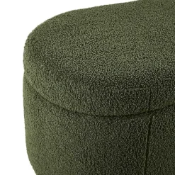 Kirklands Home Boucle Flip-Top Storage Bench Green Clearance