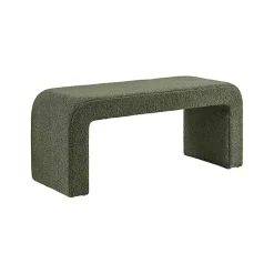 Kirklands Home Boucle Waterfall Bench Green