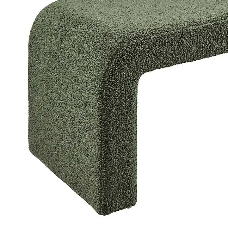 Kirklands Home Boucle Waterfall Bench Green