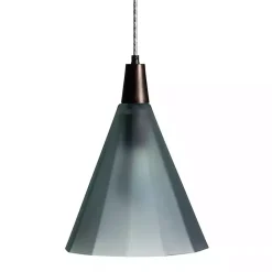 Kirklands Home Bronze Glass Ombre Wide Taper Pendant Lamp Green Clearance