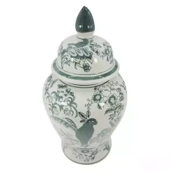Decorative Bowls & Jars>Kirklands Home Ceramic Chinoiserie Jar Green