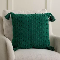 Pillows>Kirklands Home Chenille Swiss Dot Pillow, 22 in. Green