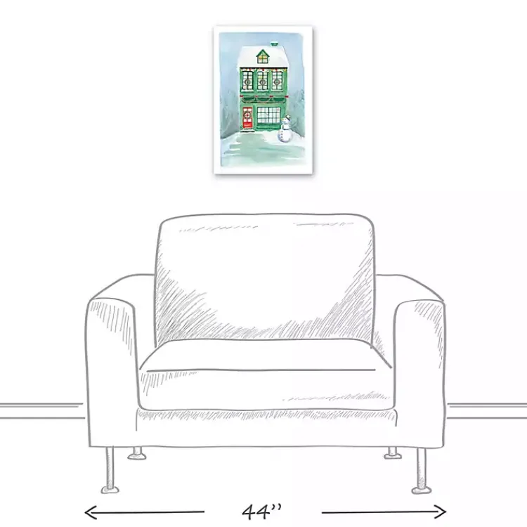 Christmas Art & Wall Decor>Kirklands Home Green Christmas House Canvas Art Print