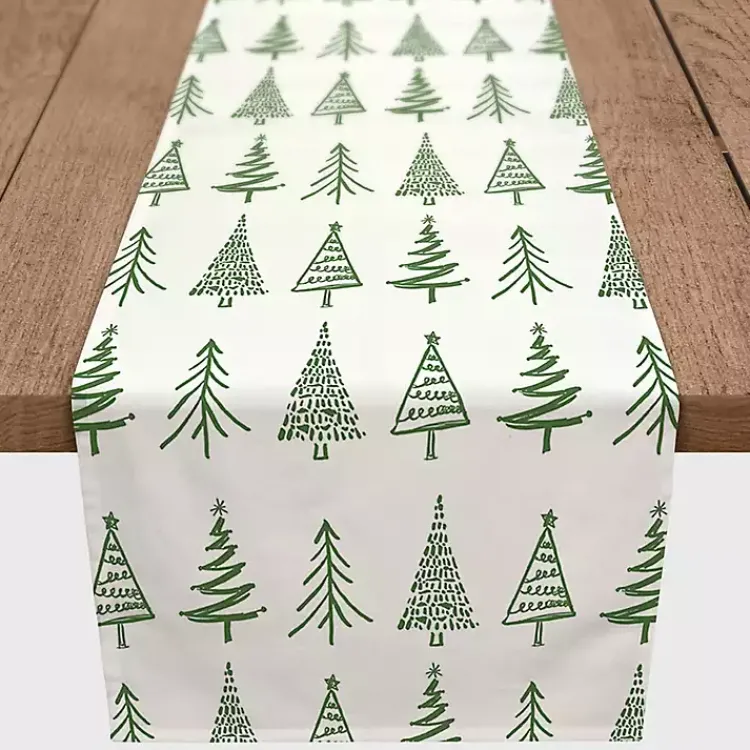 Kirklands Home Green Christmas Tree Table Runner Sale