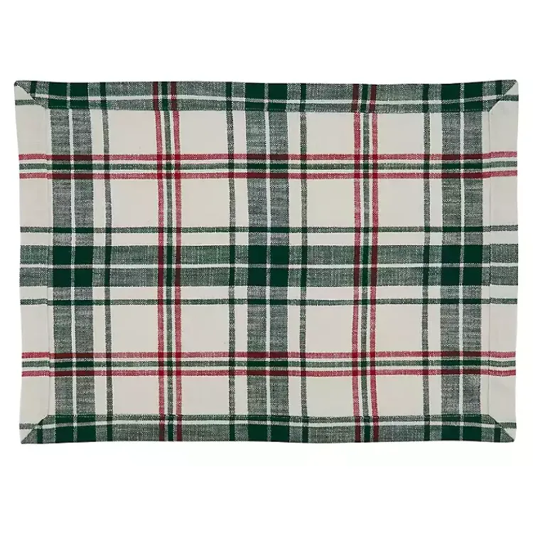 Christmas Dining & Entertaining>Kirklands Home Green Classic Plaid Placemats, Set of 4