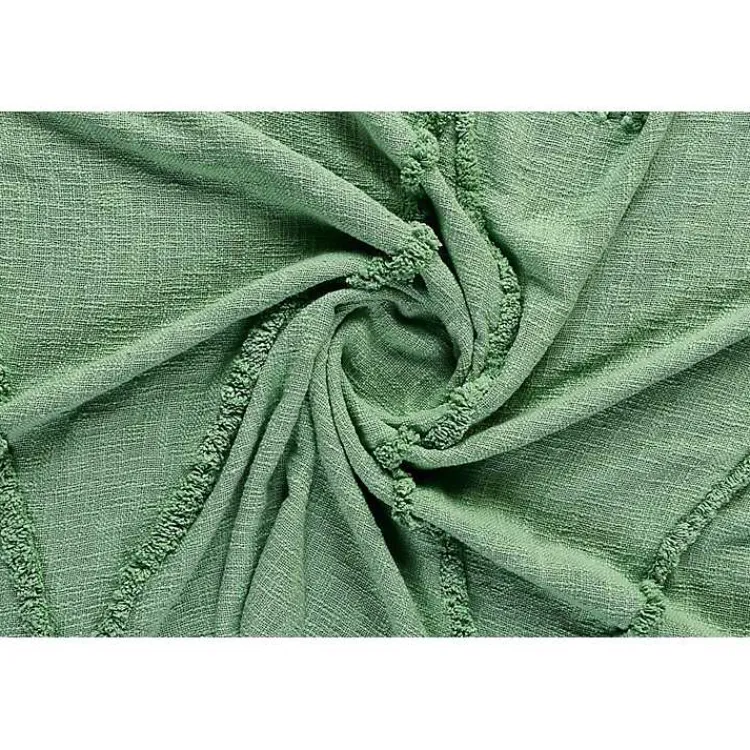 Blankets & Throws>Kirklands Home Diamond Tufted Cotton Throw Green