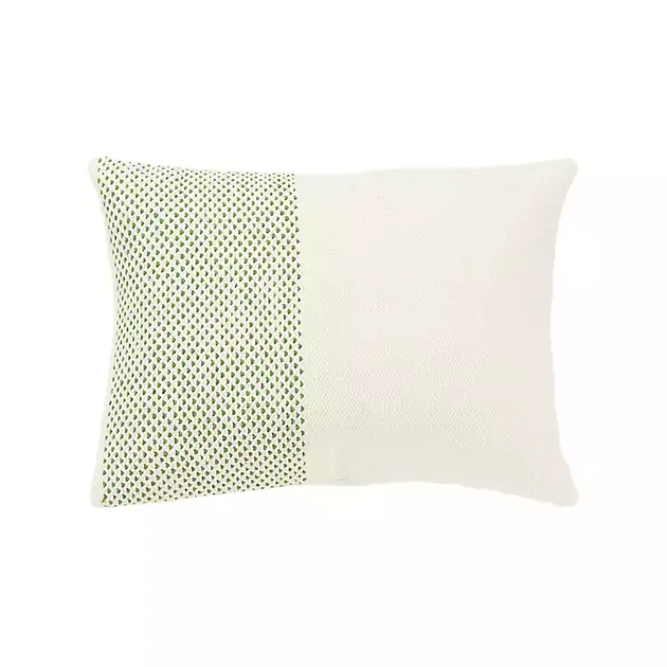 Pillows>Kirklands Home Green Dotted Colorblock Throw Pillow