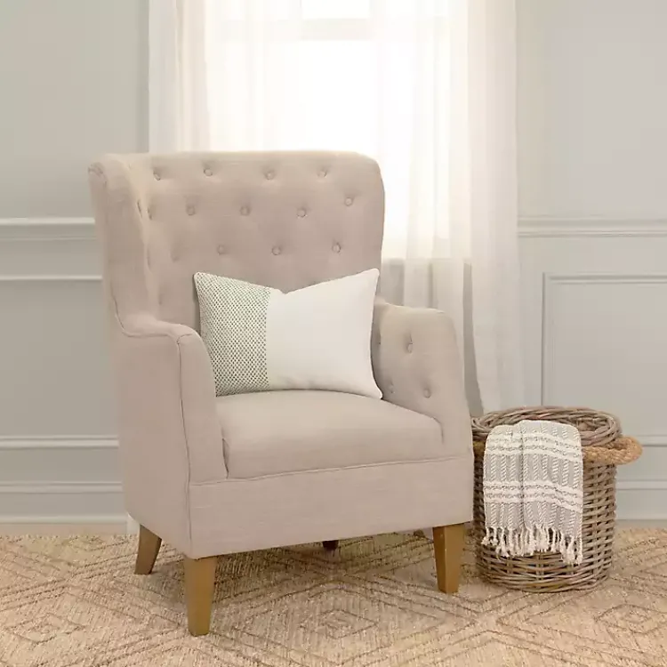Pillows>Kirklands Home Green Dotted Colorblock Throw Pillow