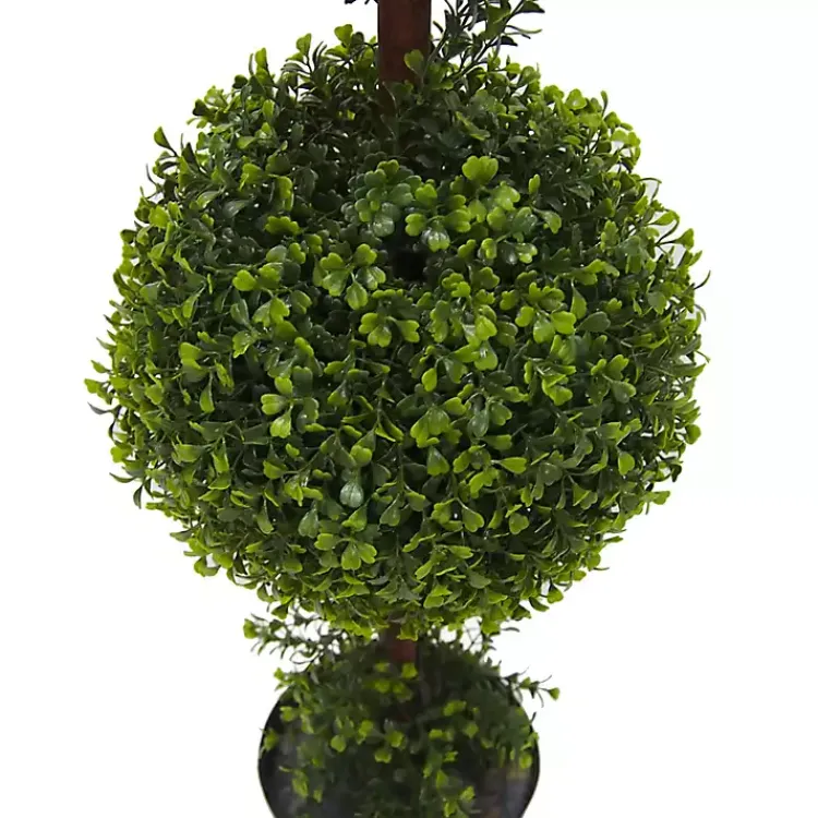 Trees & Topiaries>Kirklands Home Green Double Ball Boxwood Potted Topiary