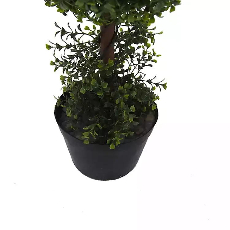 Trees & Topiaries>Kirklands Home Green Double Ball Boxwood Potted Topiary
