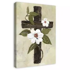 Easter Decorations>Kirklands Home Easter Cross Canvas Art Print Green