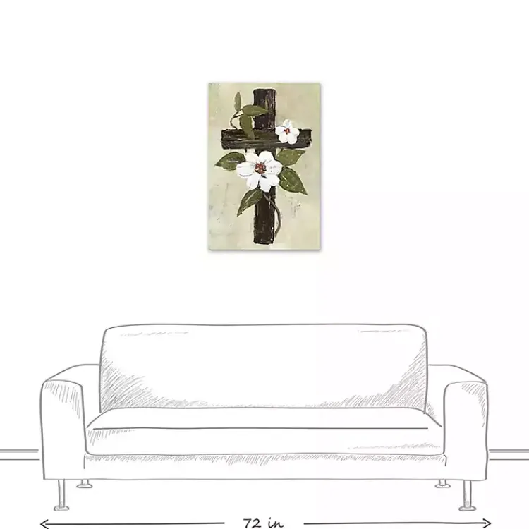 Easter Decorations>Kirklands Home Easter Cross Canvas Art Print Green