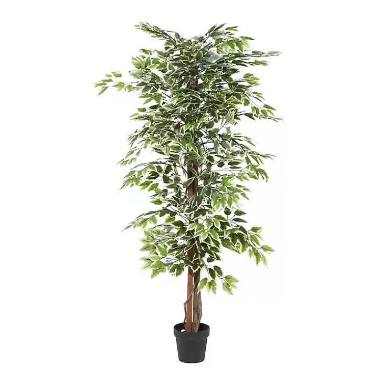 Trees & Topiaries>Kirklands Home Green Ficus Potted Tree, 73 in.