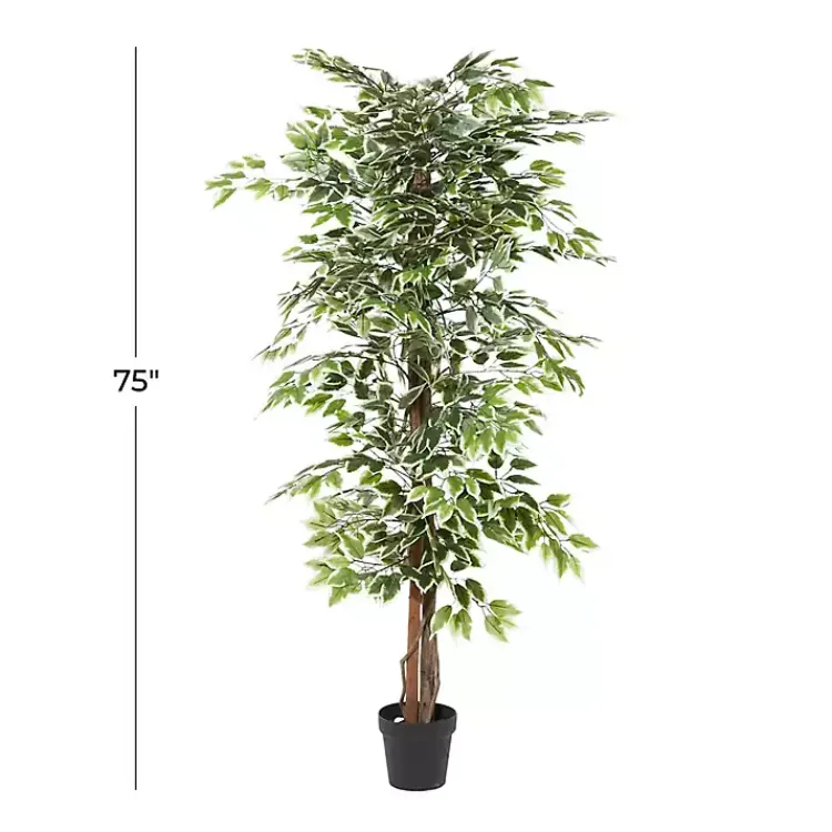 Trees & Topiaries>Kirklands Home Green Ficus Potted Tree, 73 in.