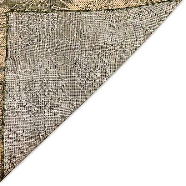 Kirklands Home Green Floral Blooms Outdoor Area Rug, 4x7 Sale